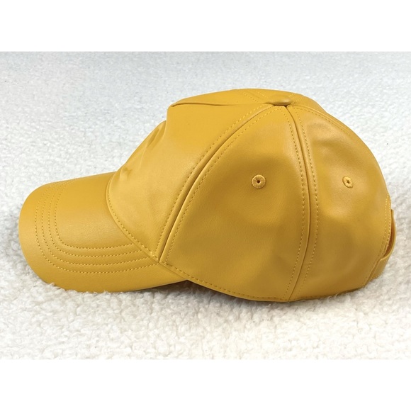 TELFAR • Yellow Logo Embossed Faux Leather Hat - Picture 7 of 15